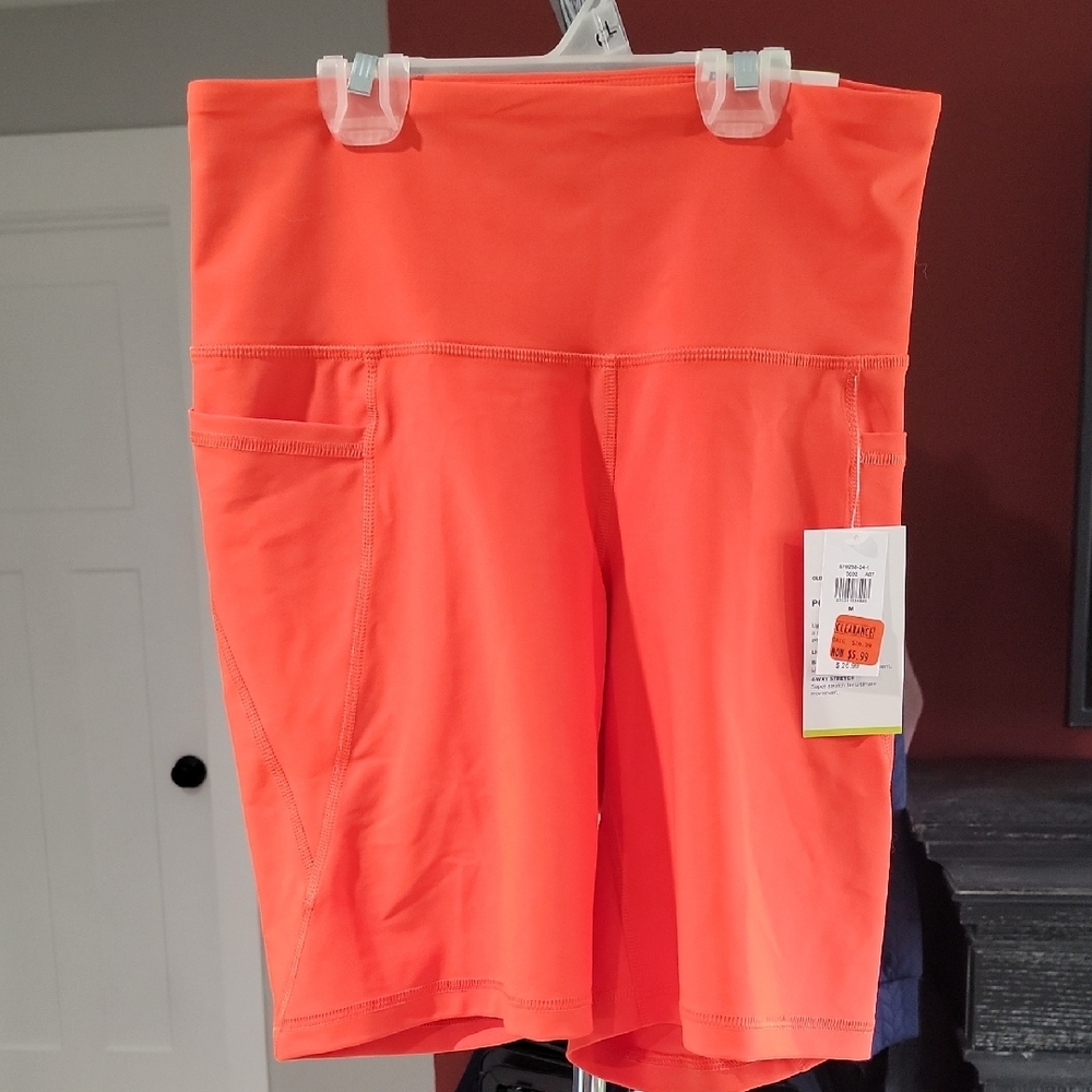 Women's Orange Biker Shorts